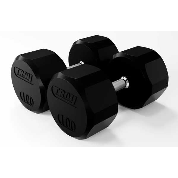 Troy Barbell 12-Sided Rubber Dumbbell Set - TSD-R