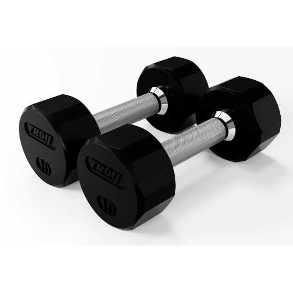 Troy Barbell 12-Sided Rubber Dumbbell Set - TSD-R
