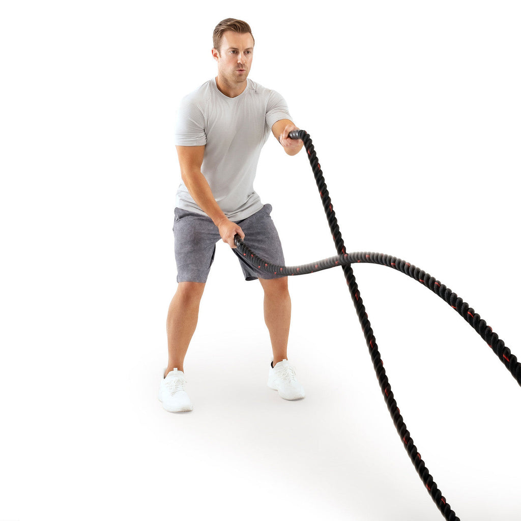 12 M (40 ft) Battle Ropes 38mm (1.5 Inch) Diamater Heavy Exercise Rope | ProIron PRO-ZS01-2