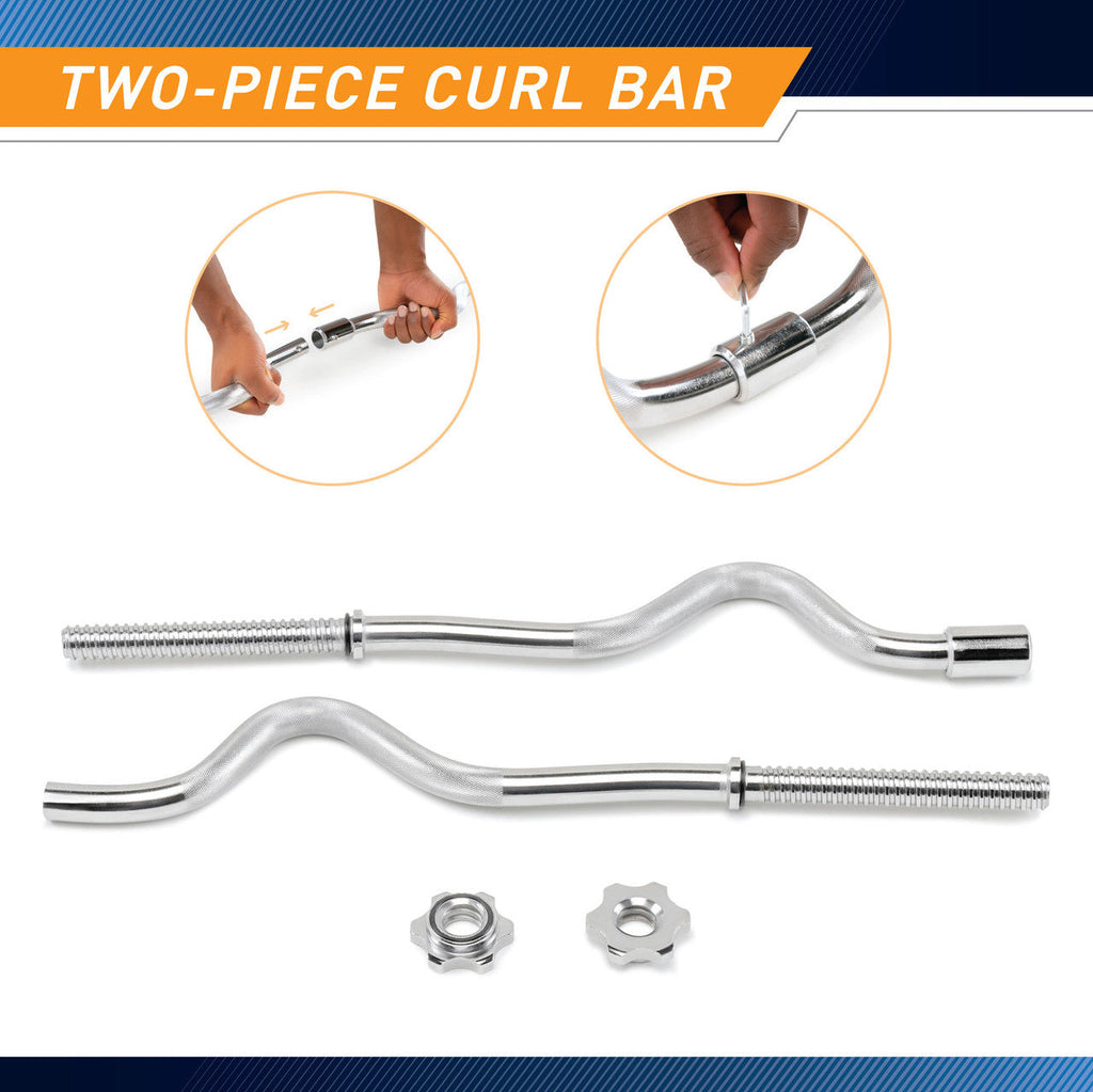 2-Piece Standard Super Curl Bar | Marcy SCB-248