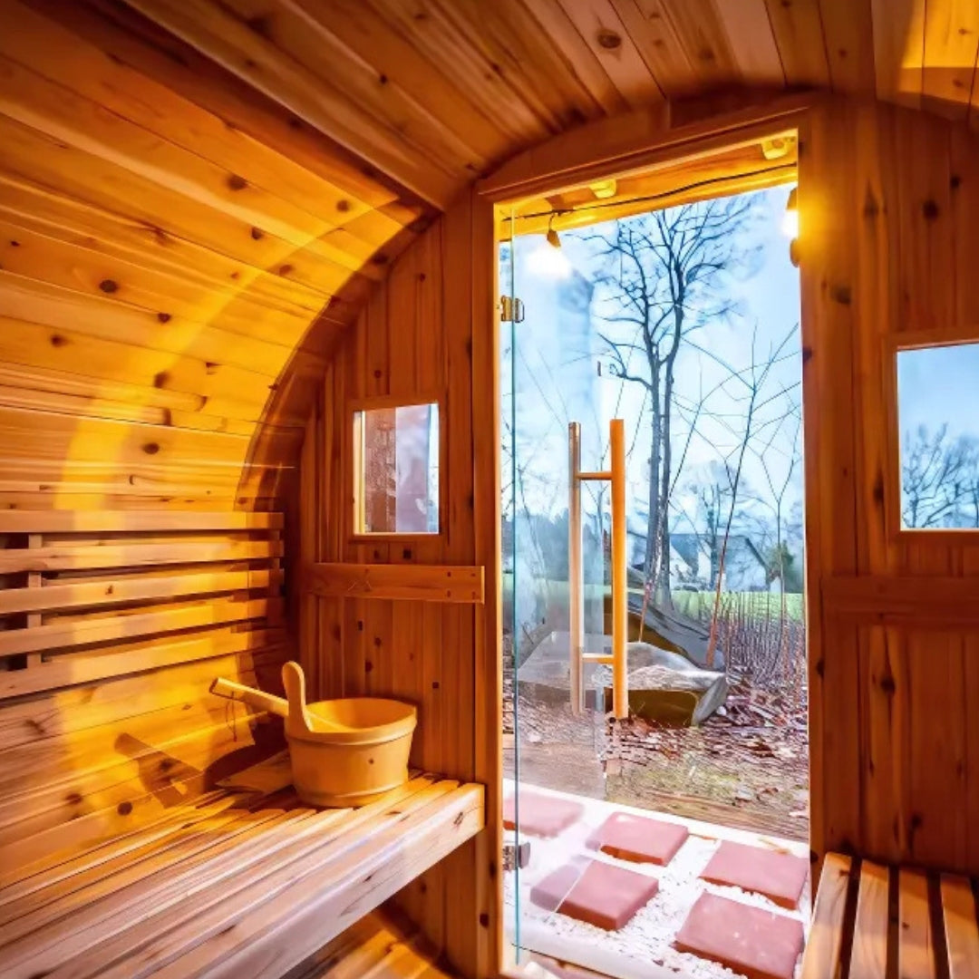 Sunray Saunas Aurora 300SH 2-4 Person Barrel Sauna