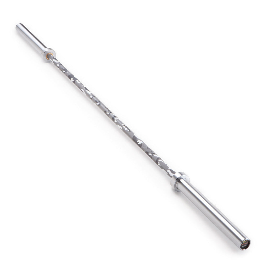 Gray and White Camoflauge 45lb Olympic Barbell | SteelBody STB-1808GC
