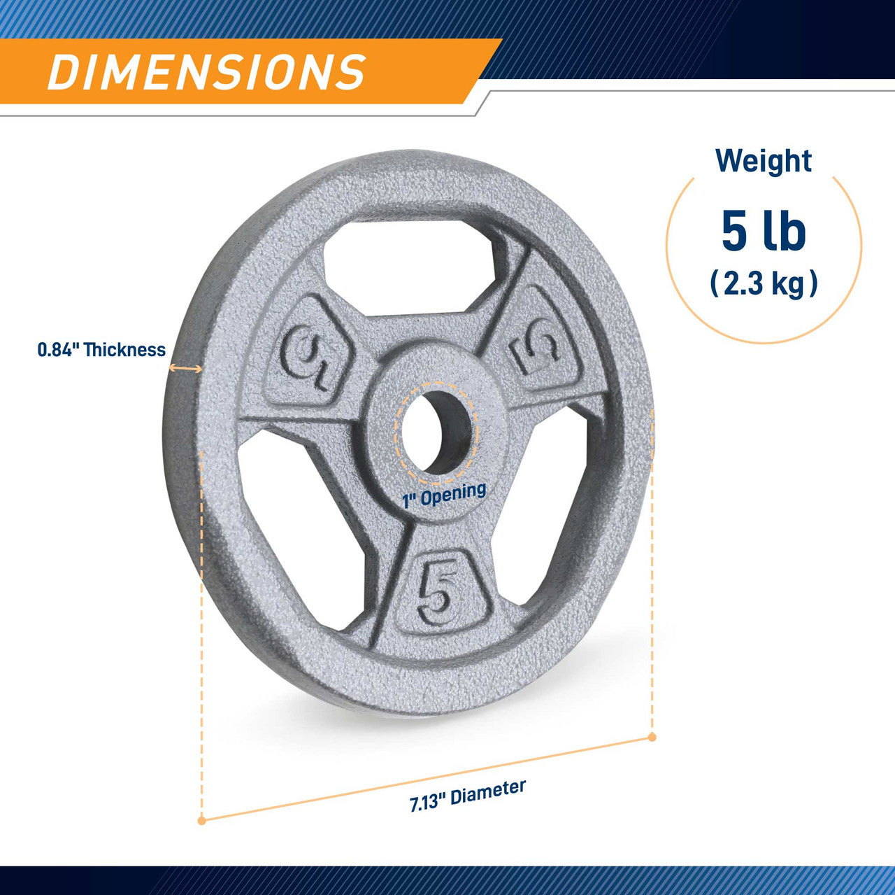 5lb Standard Size Grip Plate B5G-FAMILY | B5G-5505