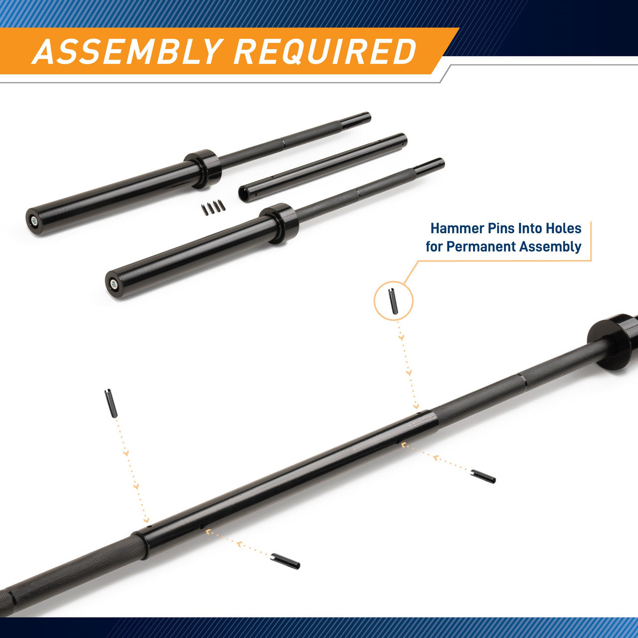 7ft Olympic Barbell 30lbs with 15.5 inch Loadable Sleeves | Marcy TRB-84