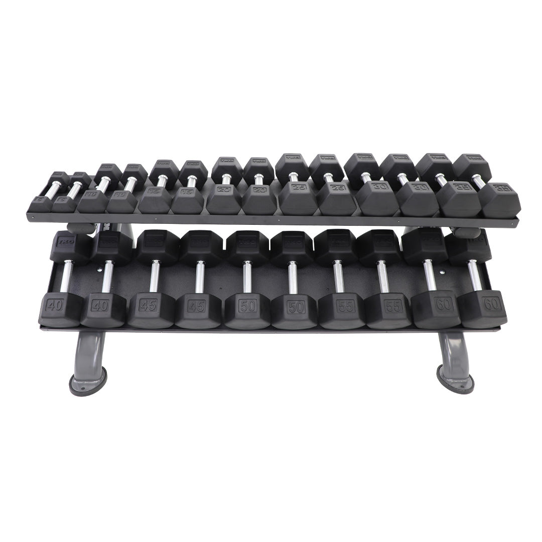 TKO Strength 2-Tier Horizontal Dumbbell Rack 889HDR