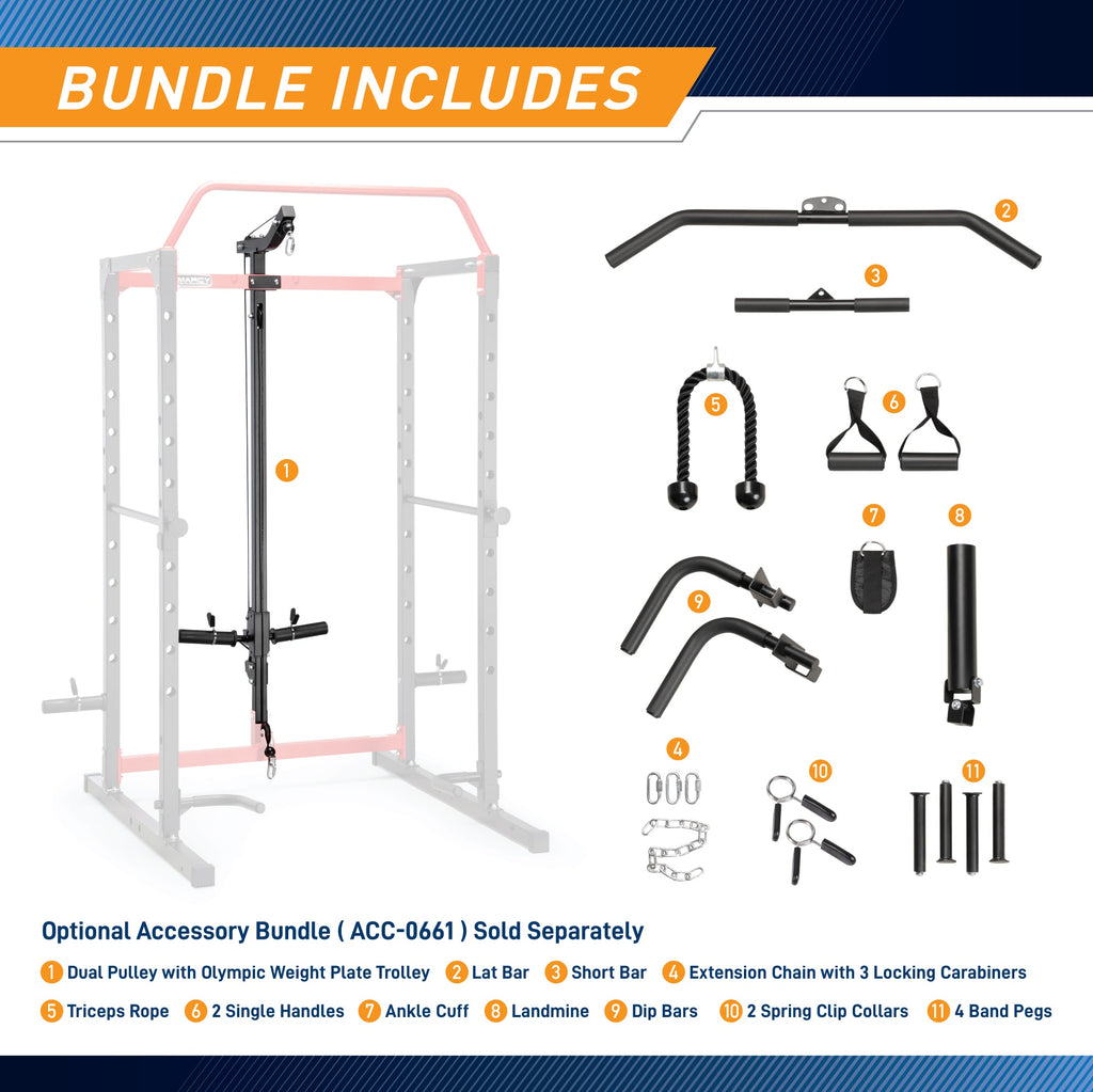 Marcy Power Cage Accessories Bundle ONLY for SM-0562 | ACC-0661