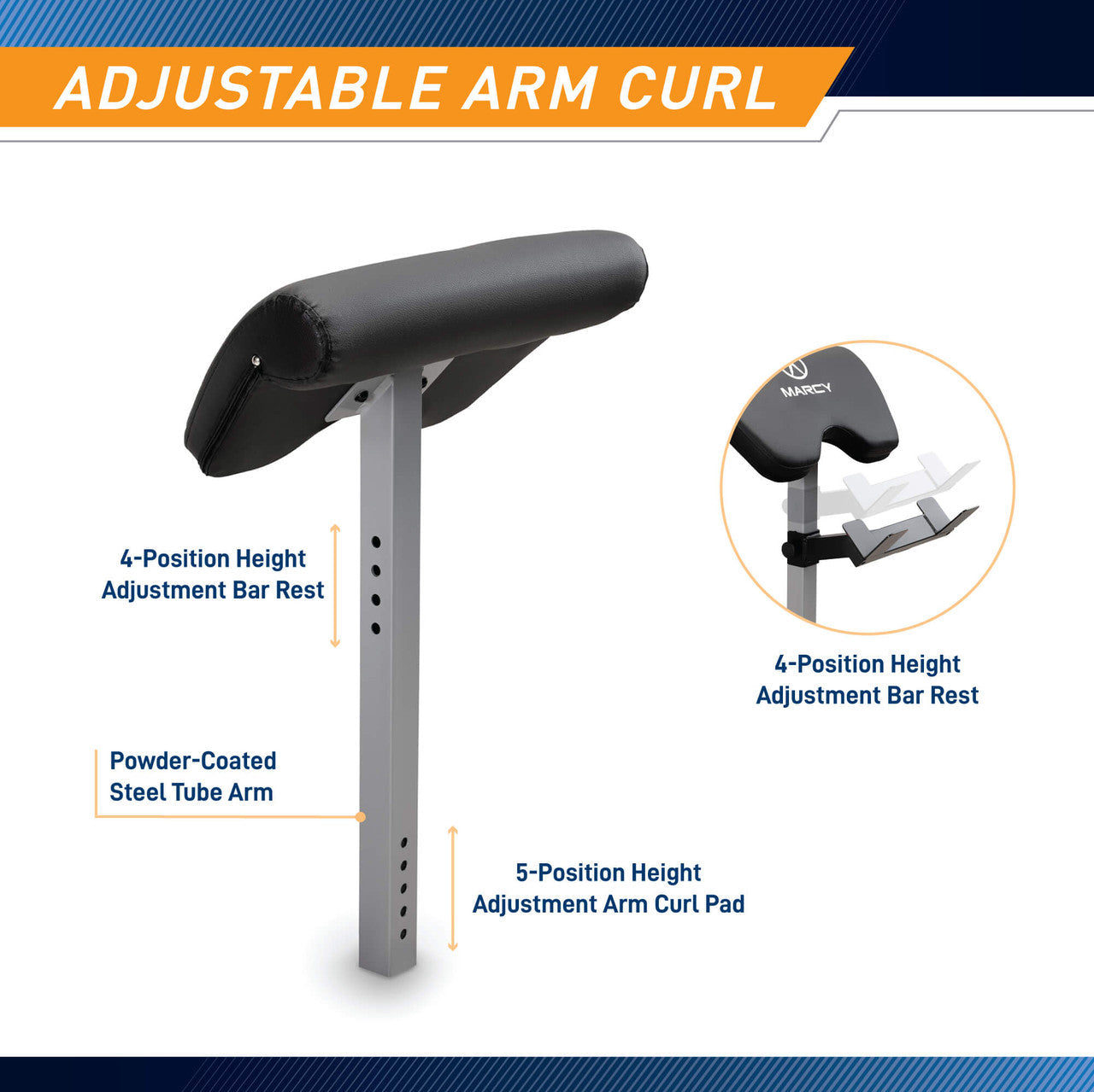 Arm Curl- accessory only for MWB-5511 and MWB-7096 | ACC-8215AC