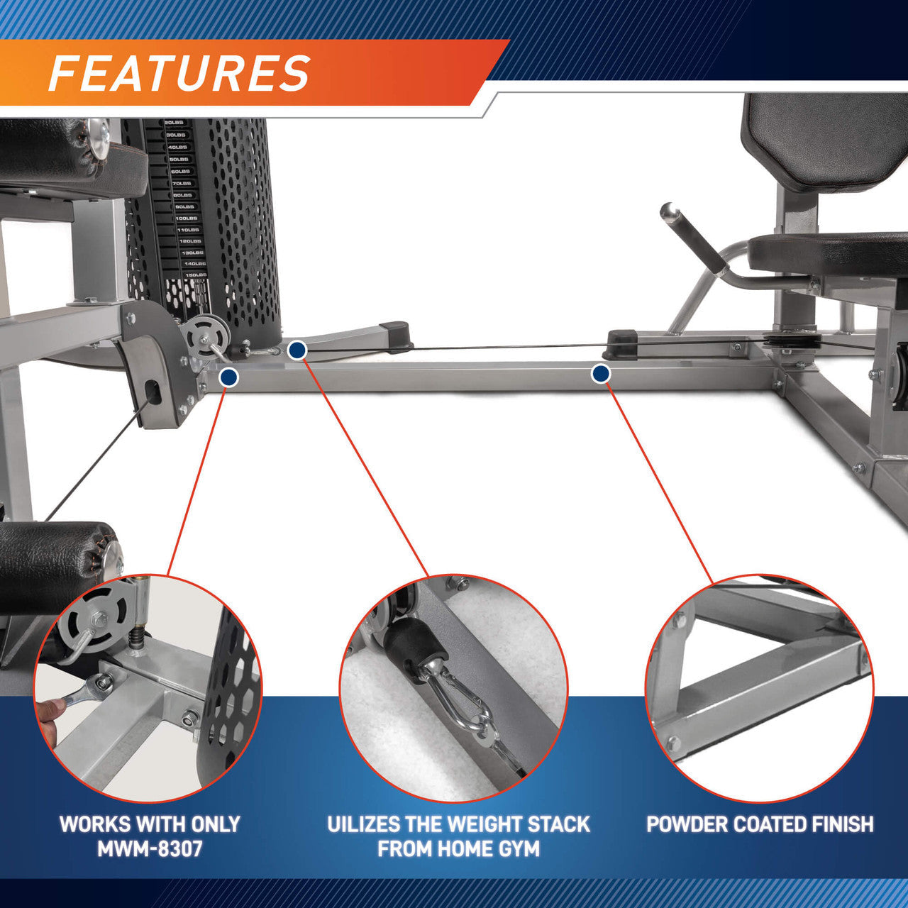 Marcy Optional Leg Press for MWM-8307 | ACC-8307LP