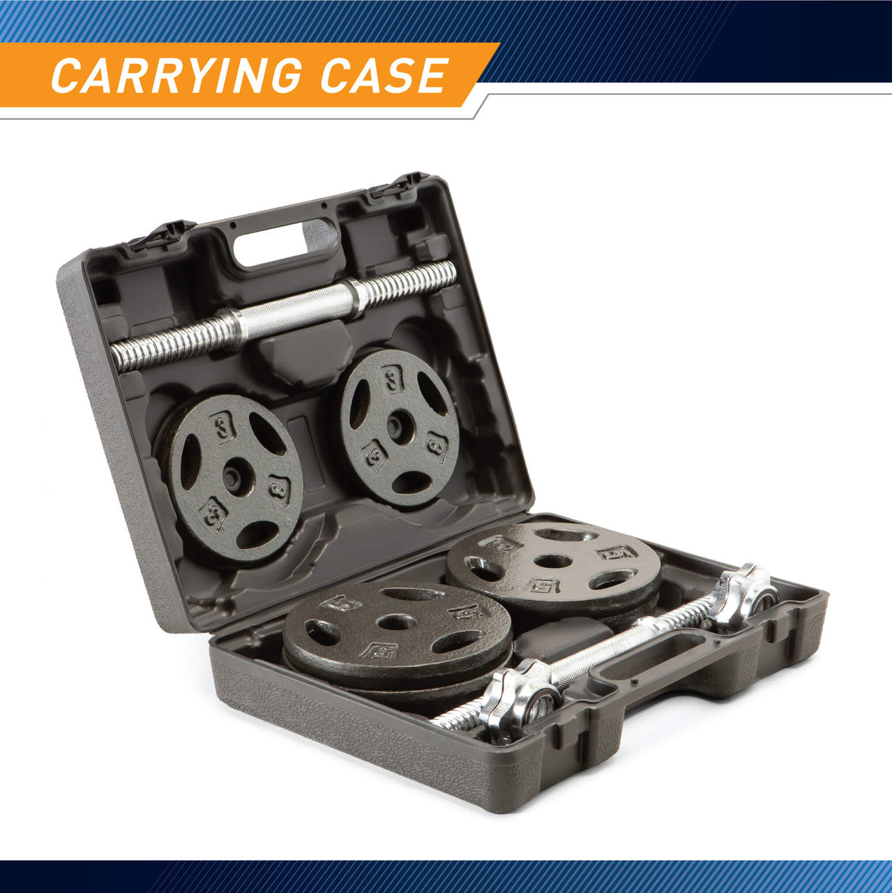 Standard 1 inch Iron 40lb Adjustable Dumbbell Set with Carrying Case | Marcy ADS-42