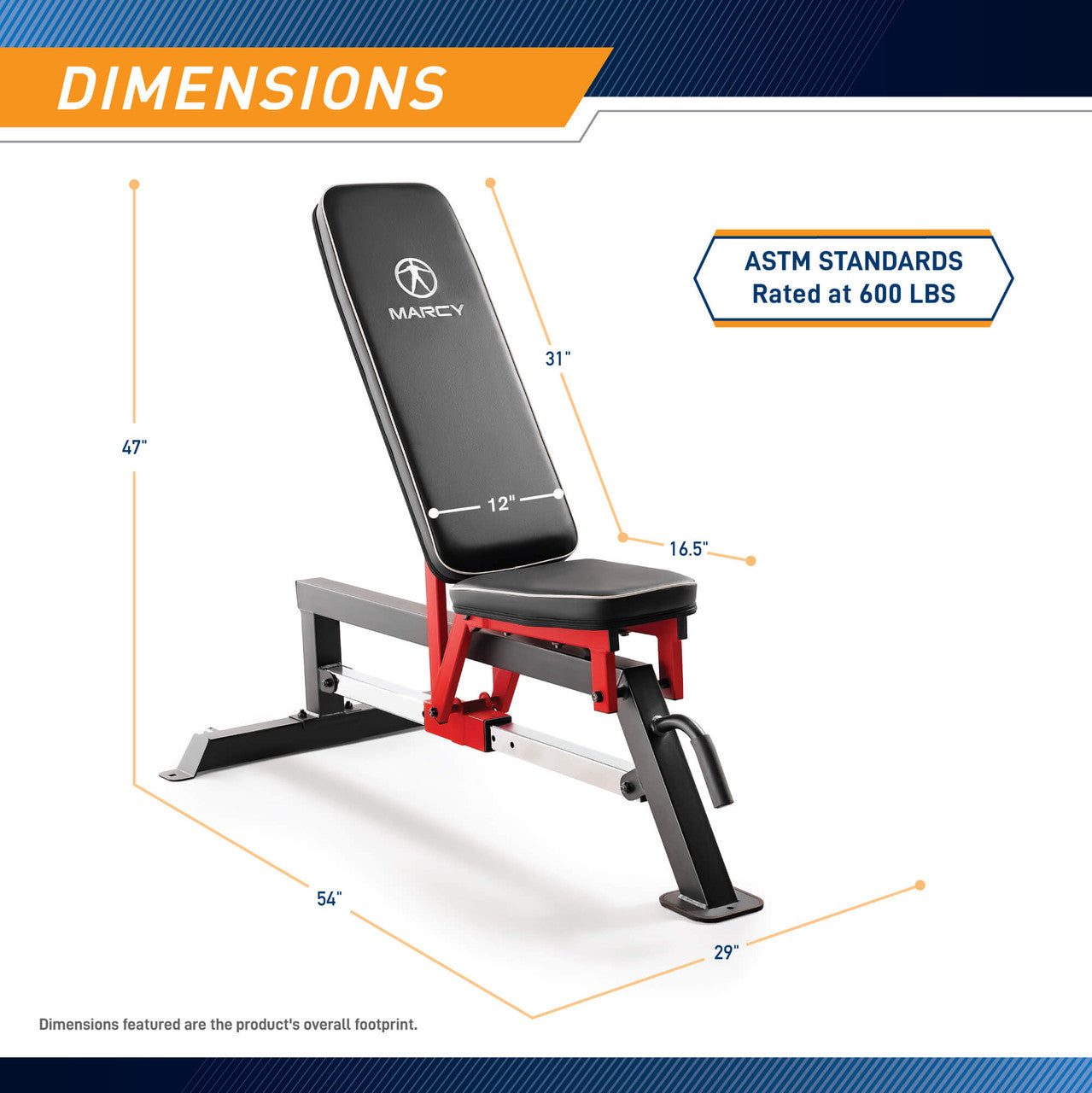 Adjustable Utility Bench with Chrome Sliding Track SB-5429 | Marcy