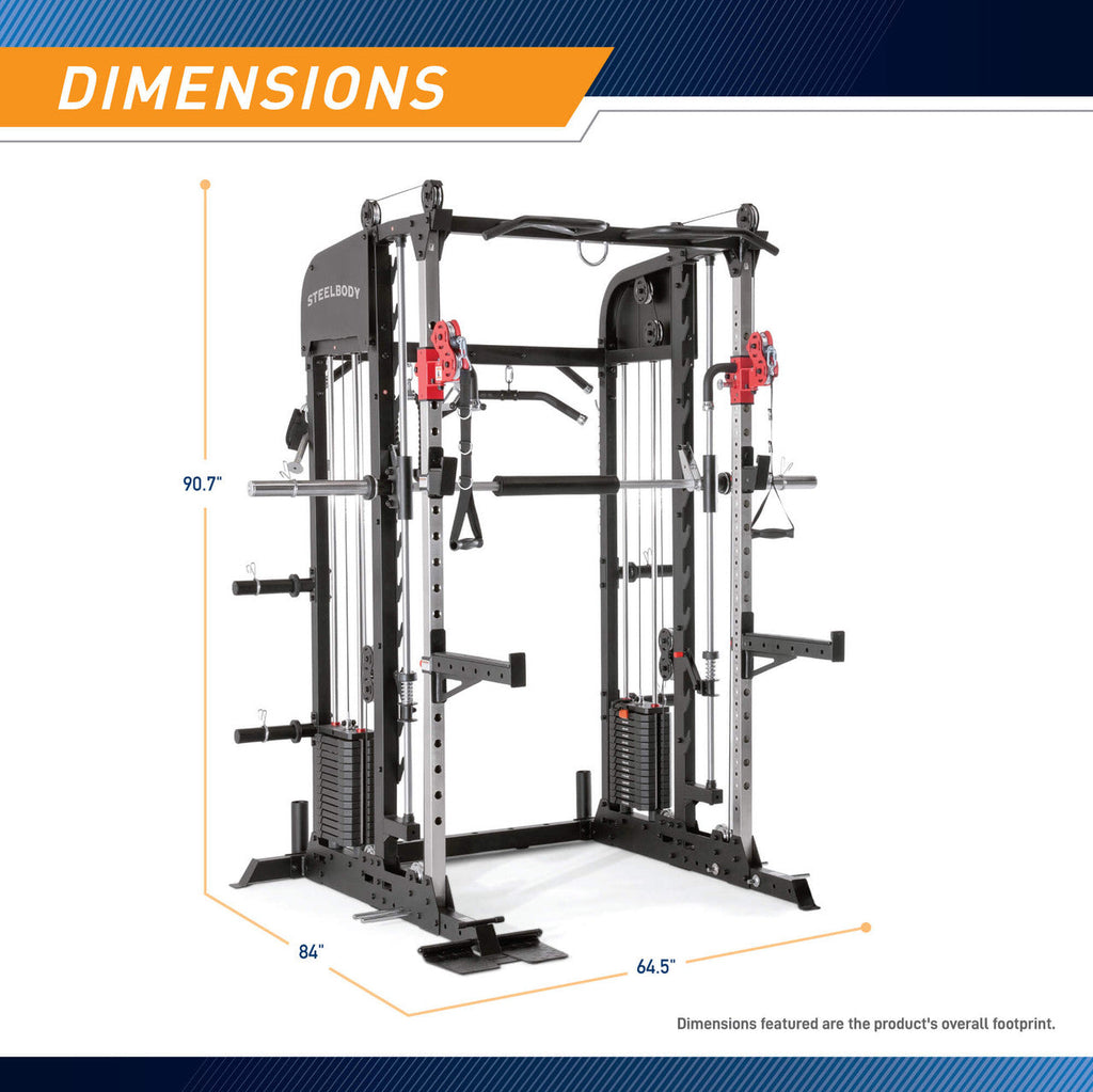 All-in-One Home Gym Deluxe Functional Trainer with Weight Stack, Smith Machine, Cable Crossovers and More | SM-6900 SteelBody