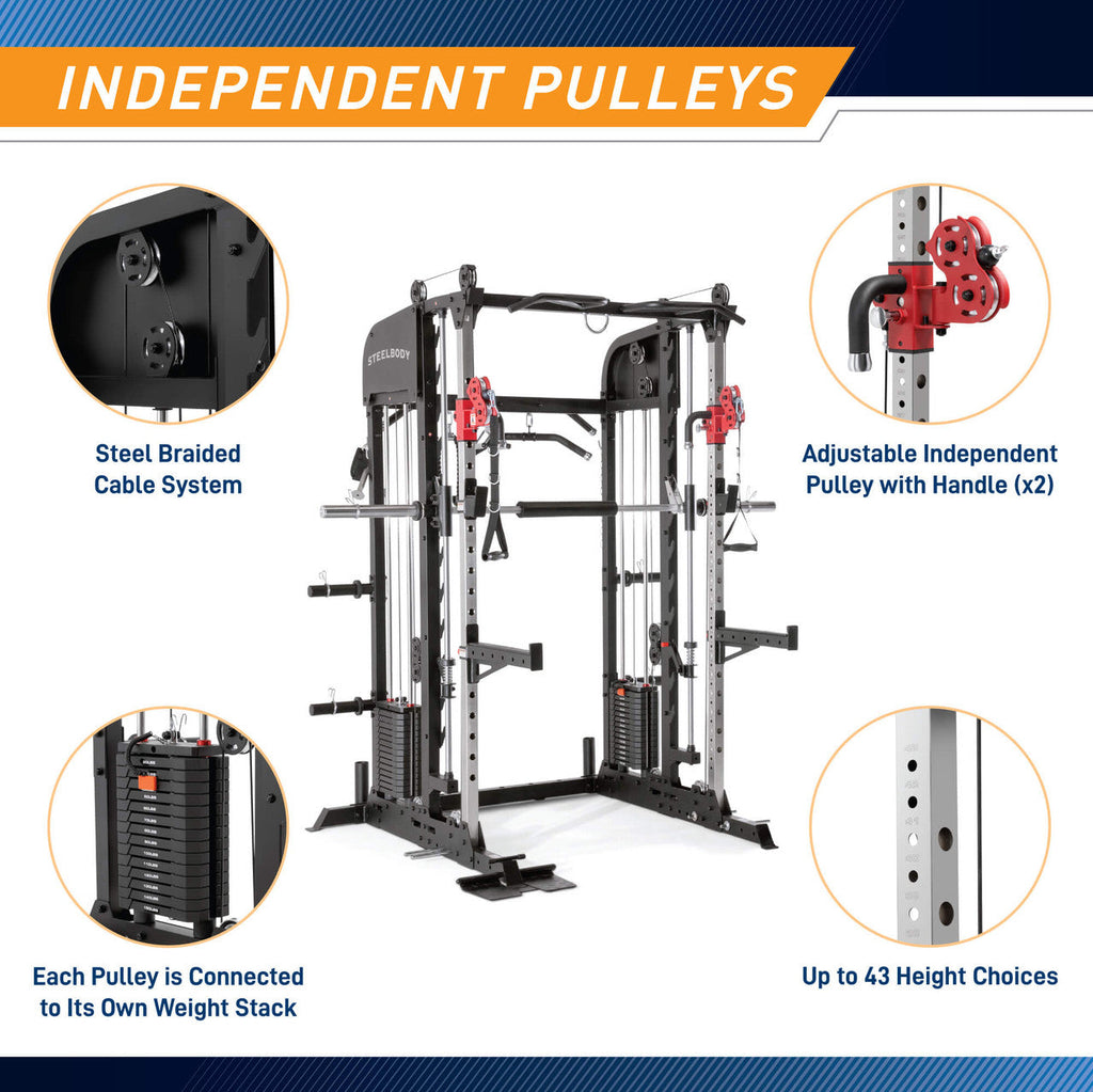 All-in-One Home Gym Deluxe Functional Trainer with Weight Stack, Smith Machine, Cable Crossovers and More | SM-6900 SteelBody