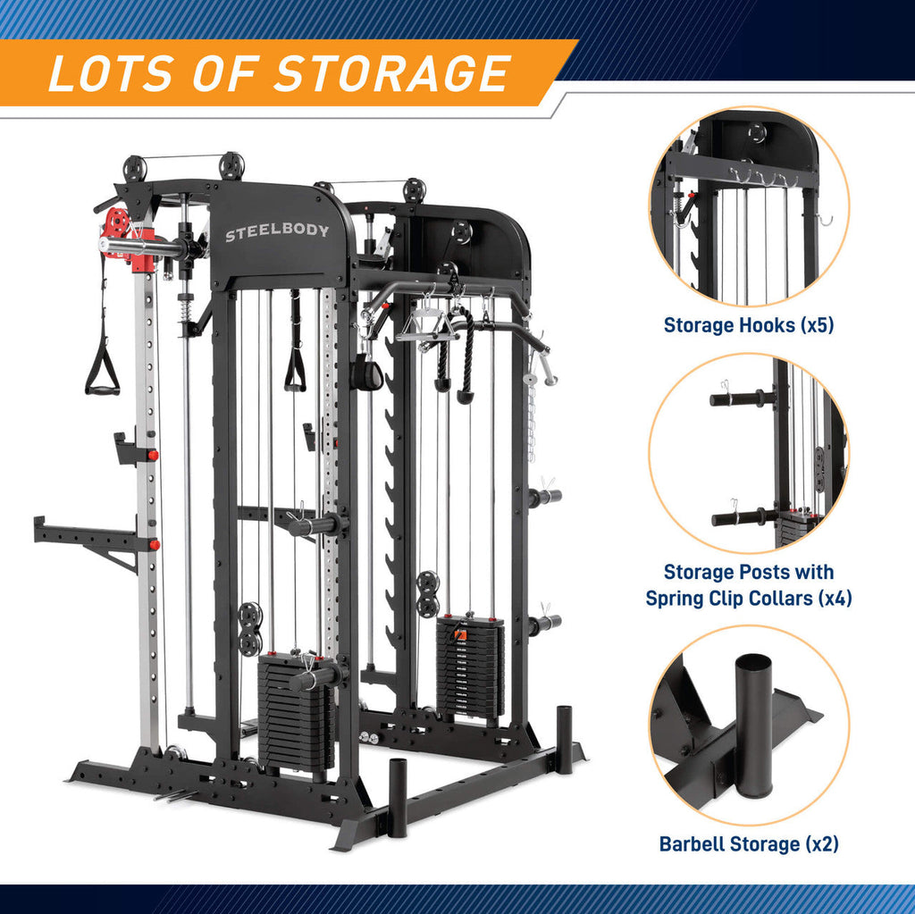 All-in-One Home Gym Deluxe Functional Trainer with Weight Stack, Smith Machine, Cable Crossovers and More | SM-6900 SteelBody
