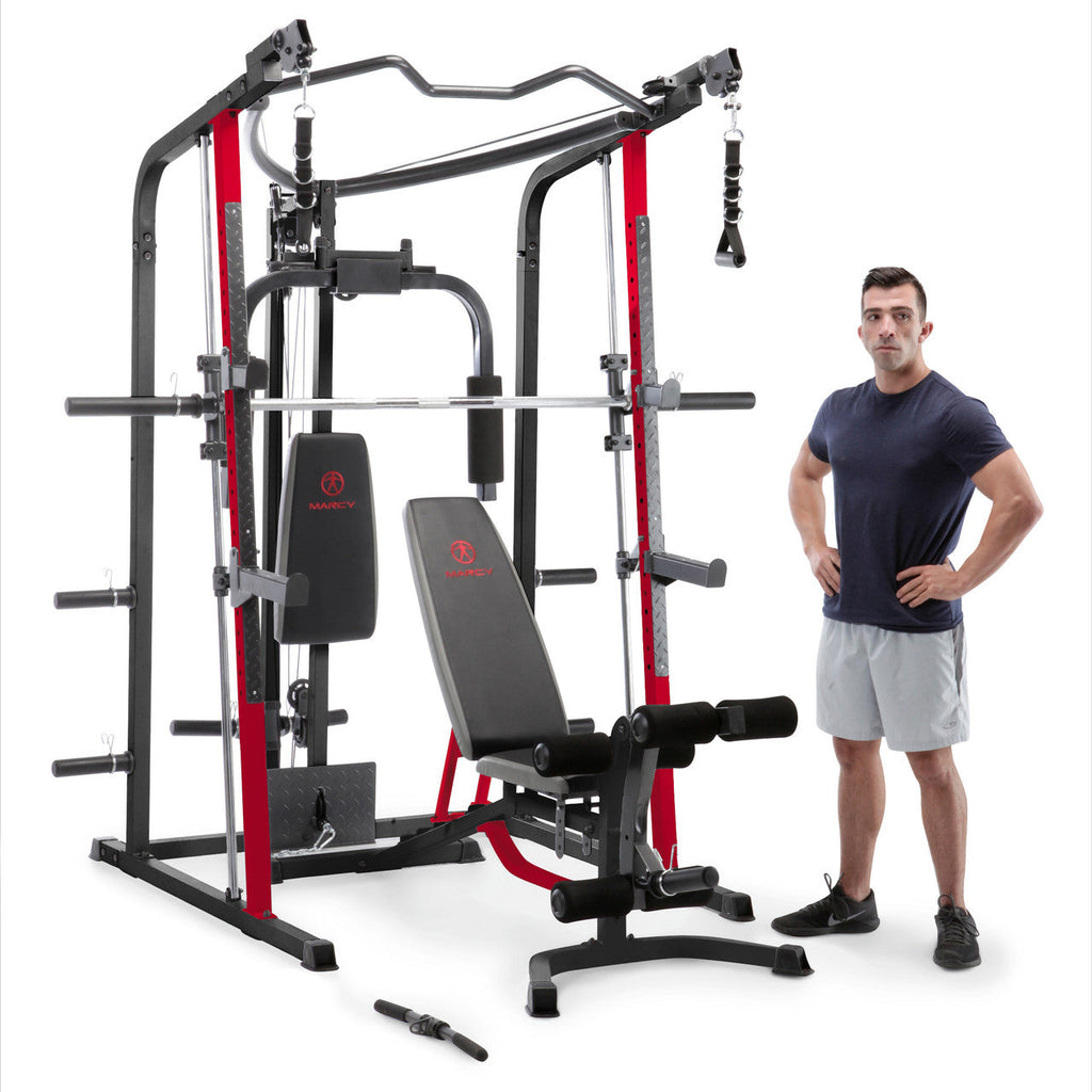 All-in-One Smith Machine Home Gym with Upper Pulley System | Marcy MD-7492
