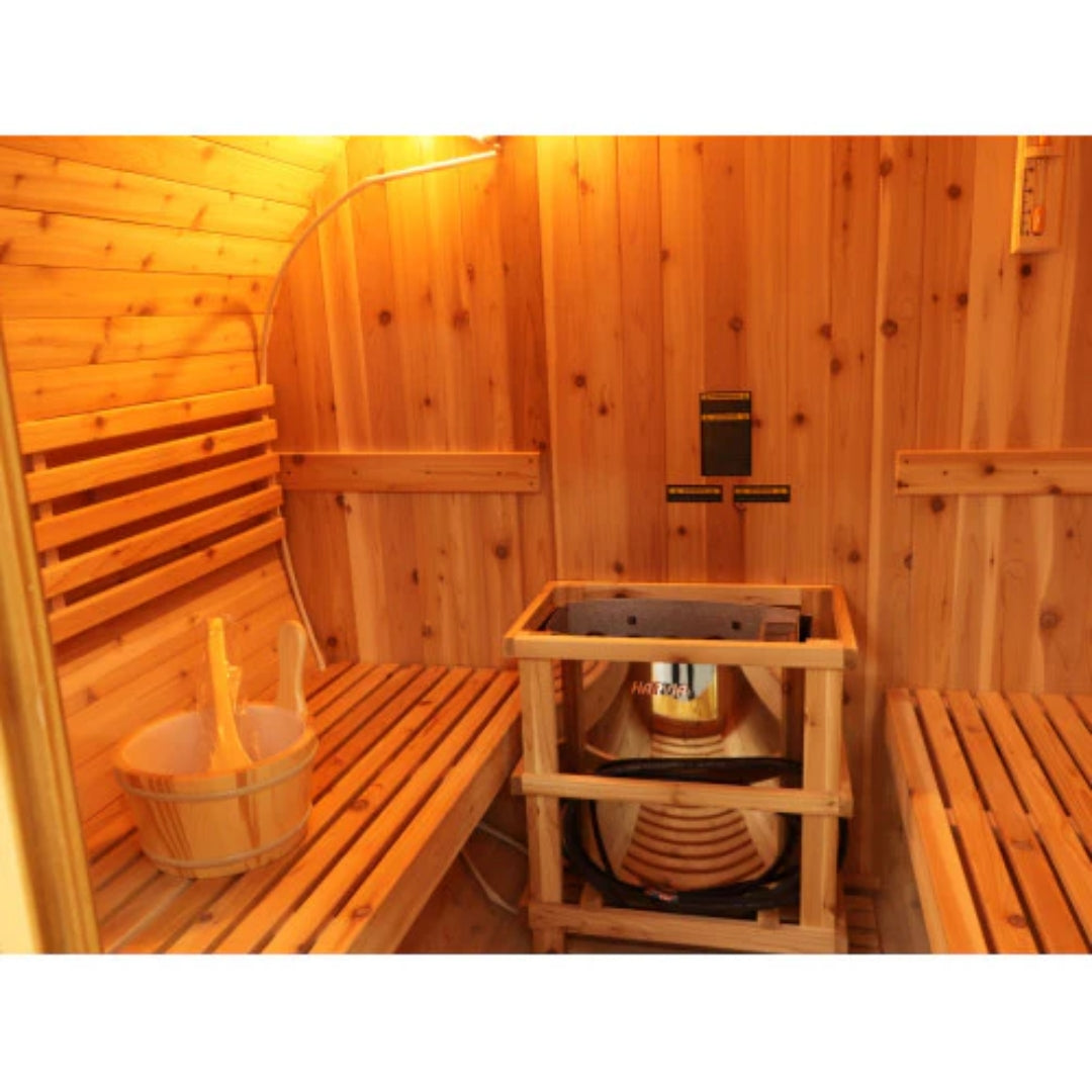 Sunray Saunas Galley 400SH 4-Person Traditional Barrel Sauna