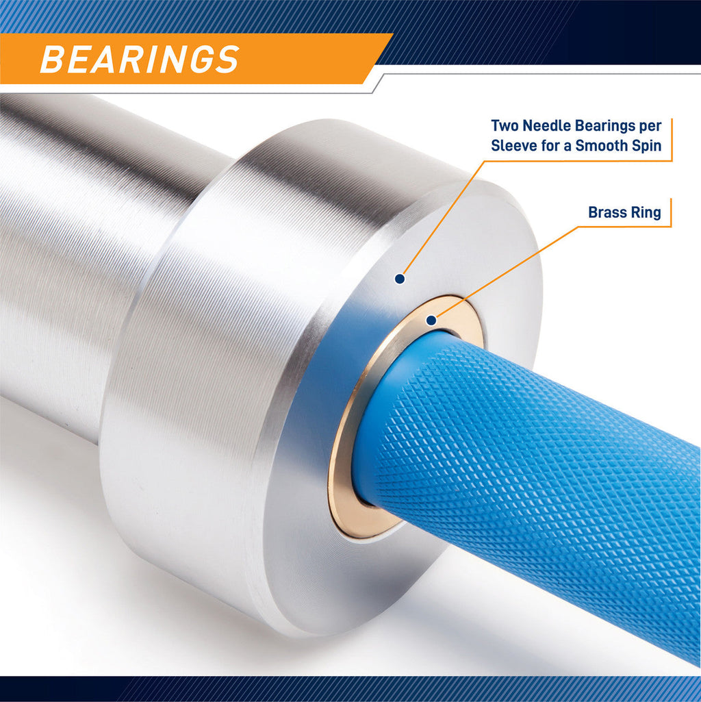Blue Chrome 45lb Olympic Barbell | SteelBody STB-1501BLC