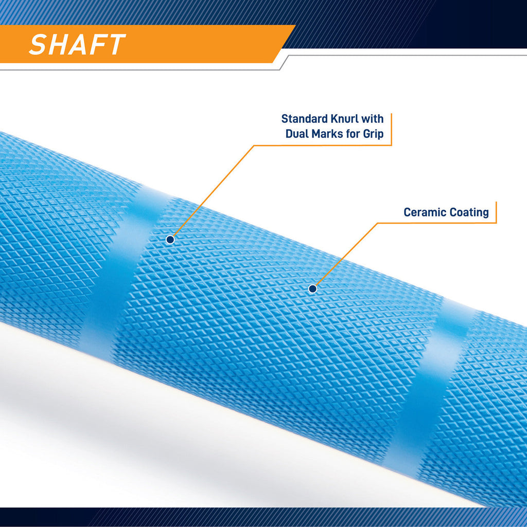 Blue Chrome 45lb Olympic Barbell | SteelBody STB-1501BLC