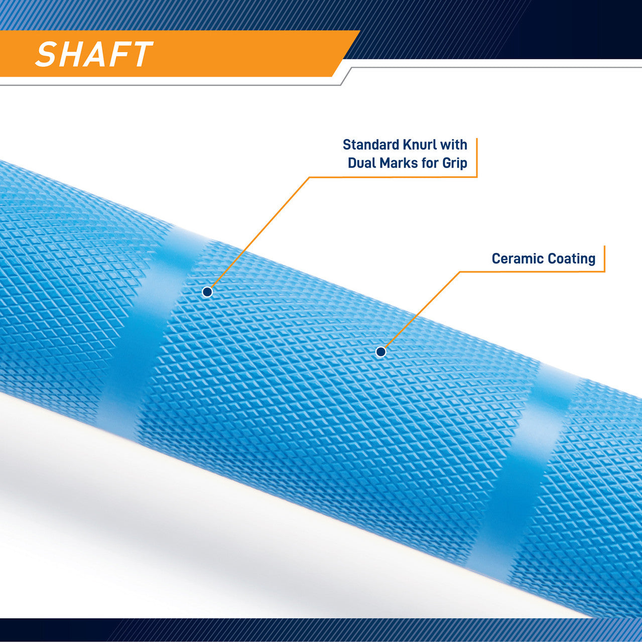 Blue Chrome 45lb Olympic Barbell | SteelBody STB-1501BLC