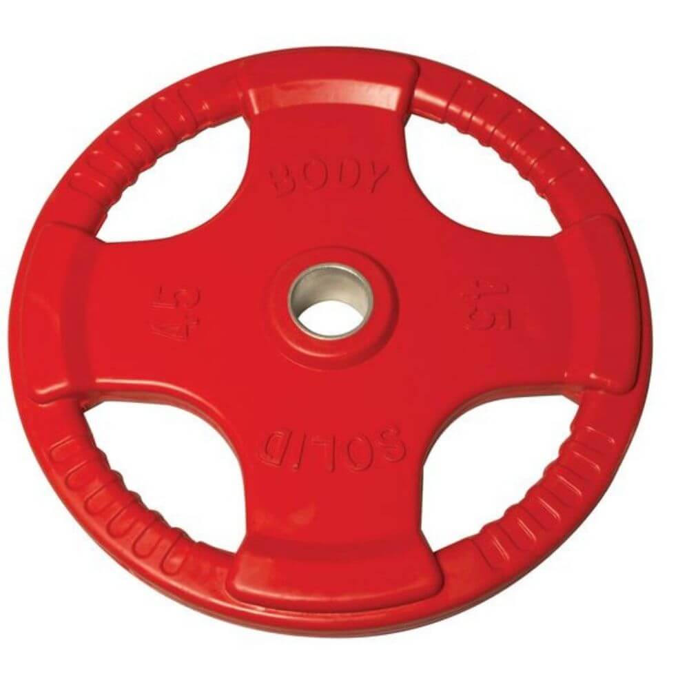 Body-Solid Colored Rubber Grip Plate & Barbell Set ORC