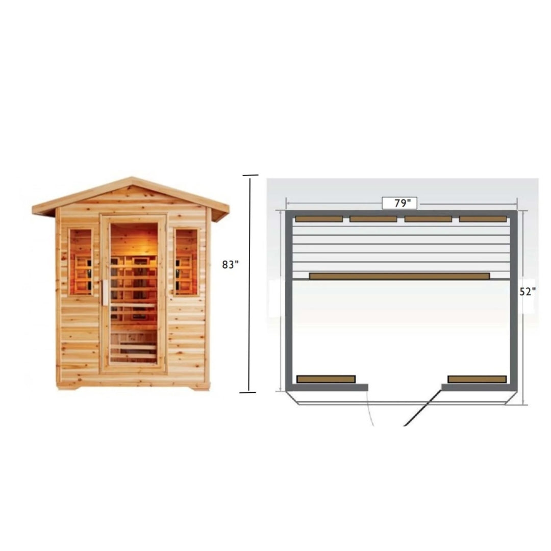 Sunray Saunas HL400D3 Cayenne 4 Person Sauna