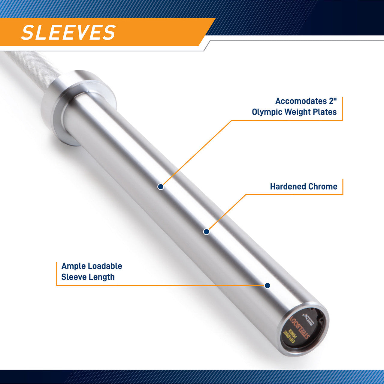 Chrome 45lb Olympic Barbell | SteelBody STB-1707CC