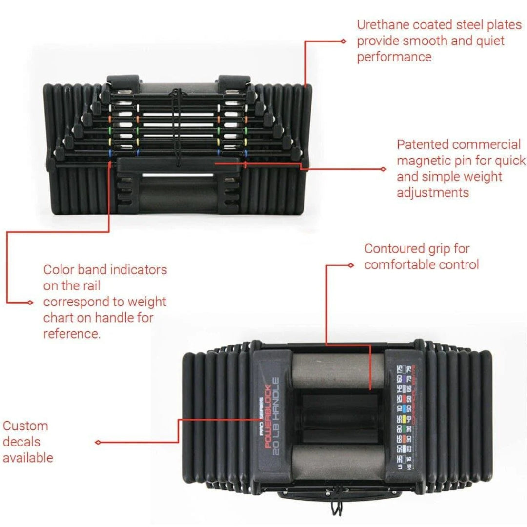 PowerBlock Commercial Pro 125 Adjustable Dumbbells