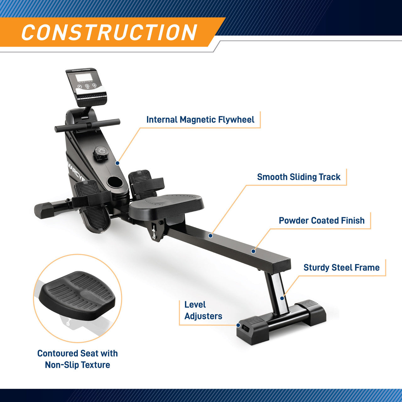 Compact Rowing Machine with Magnetic Resistance – XJ-6860RW | Marcy (Retired)