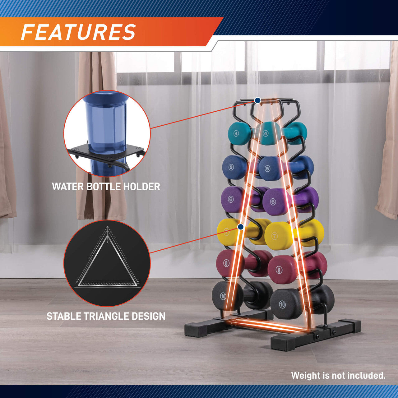 Marcy 6-Tier Dumbbell Storage Rack | DBR-8352