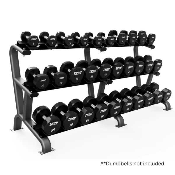 Troy Barbell DR-15 3-Tier Pro Style Dumbbell Rack (15 Pair)