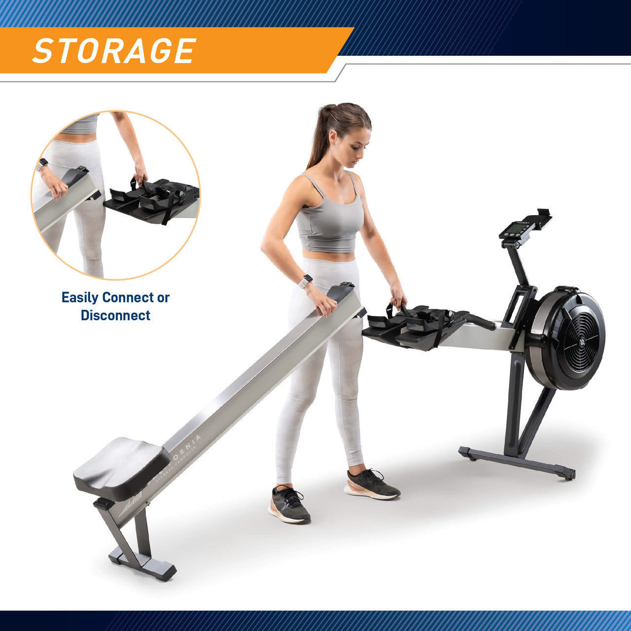 Deluxe Rowing Machine with Adjustable Air Resistance - NS-7874RW | California Fitness Products