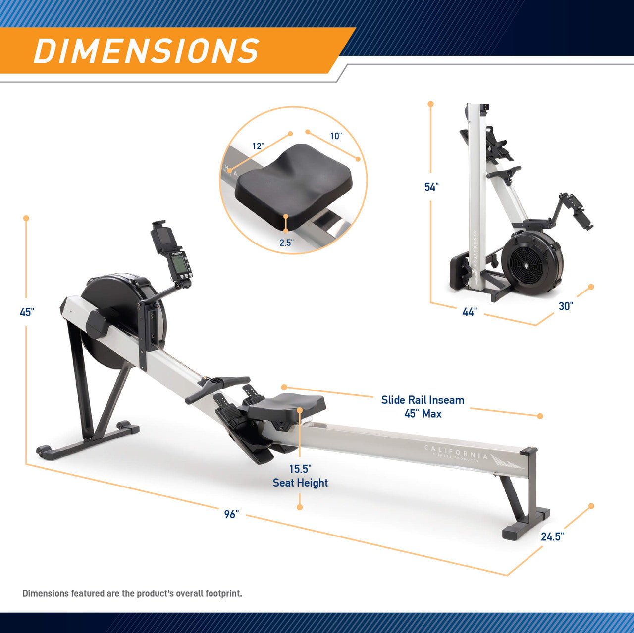 Deluxe Rowing Machine with Adjustable Air Resistance - NS-7874RW | California Fitness Products