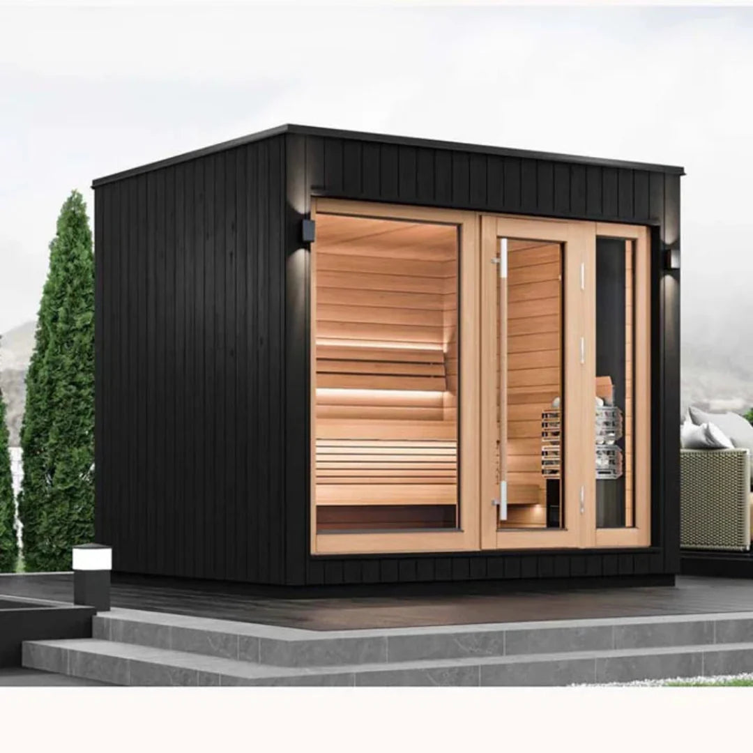 SaunaLife Model G7 Pre-Assembled 6 Person Outdoor Home Sauna