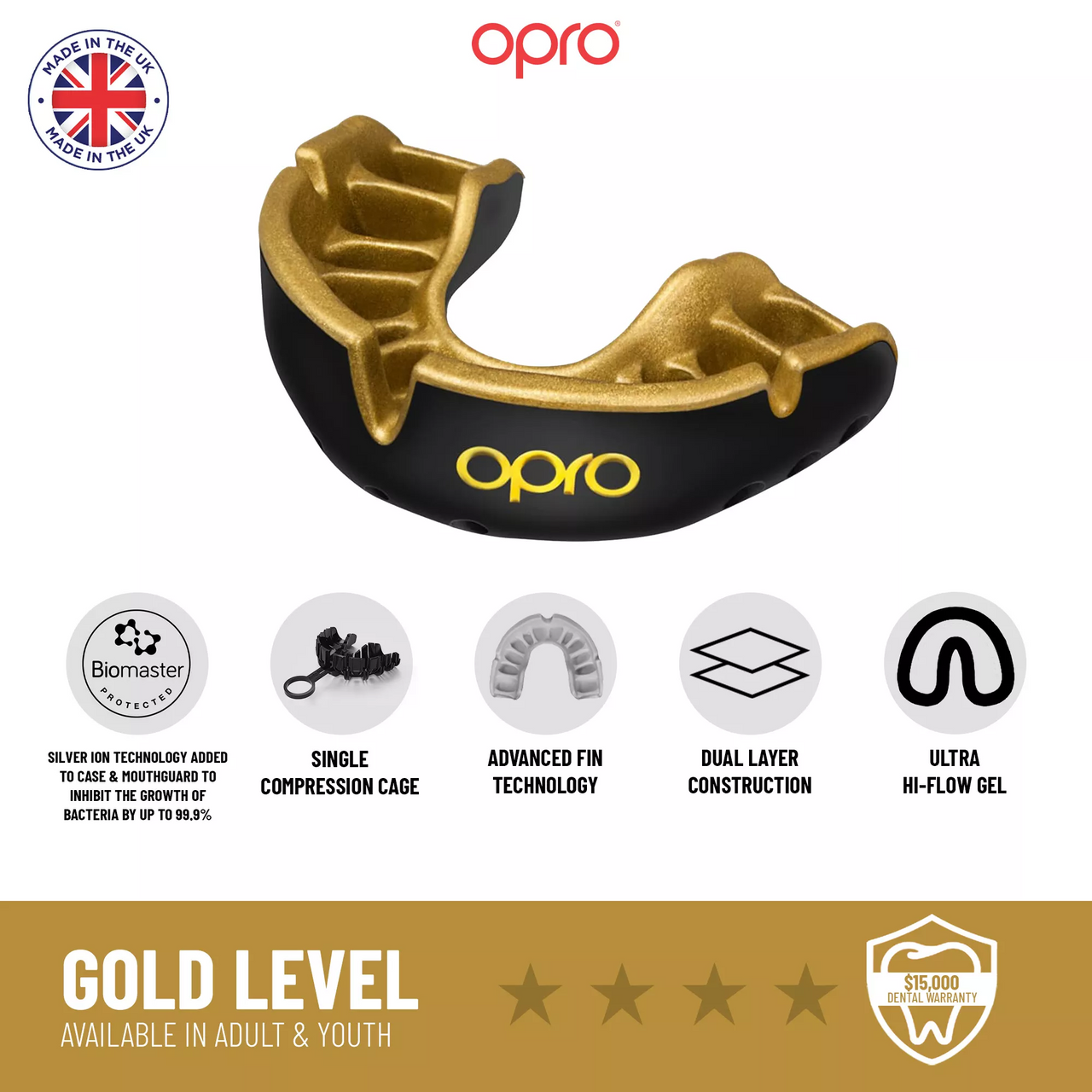 Sports Mouth Guard For Combat Sports, High Impact Sports, and more - Adult Size - Opro by Marcy - Multiple Colors