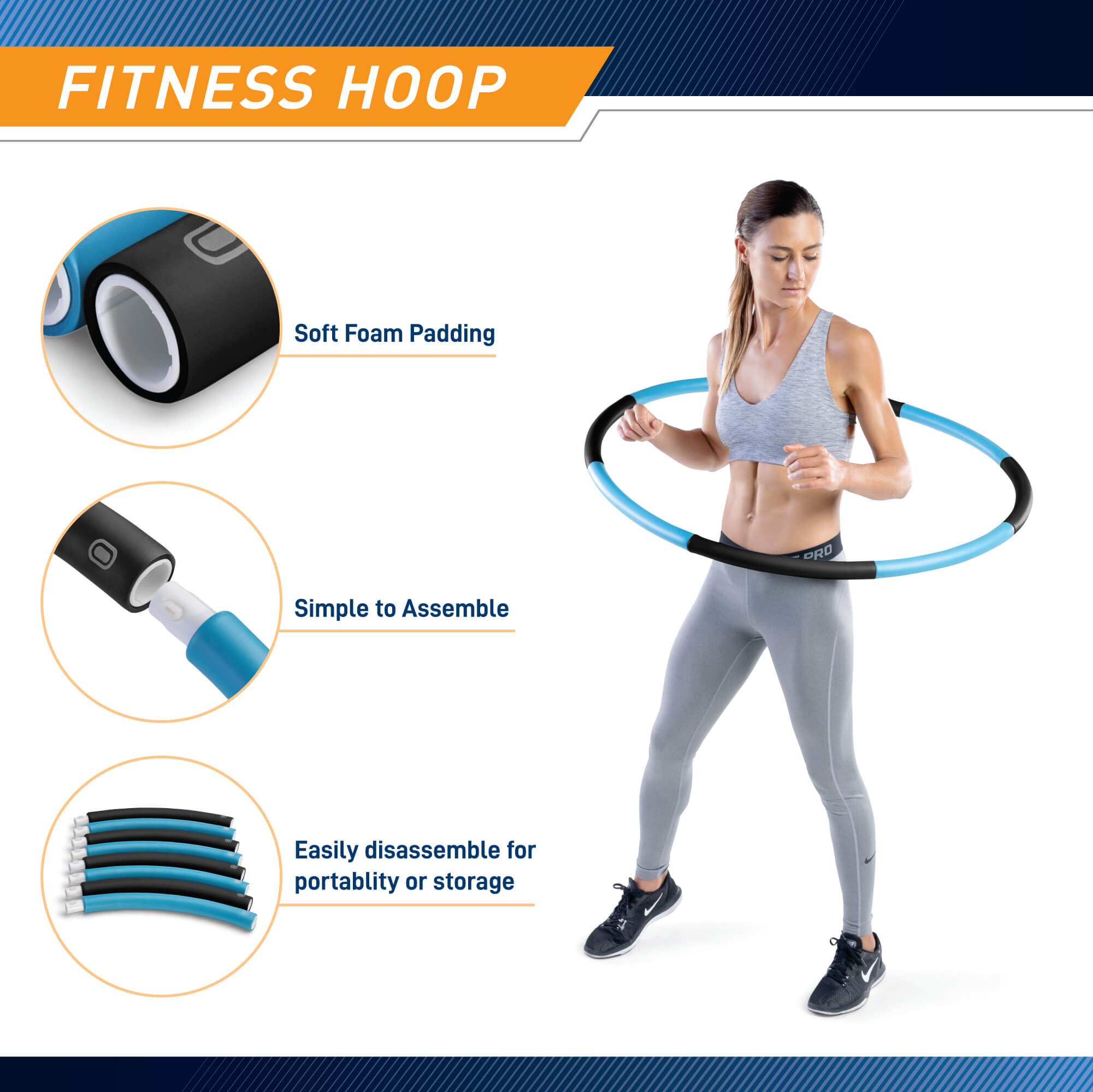 Weighted Hula Hoop –Blue/Black| HH-0319-BB
