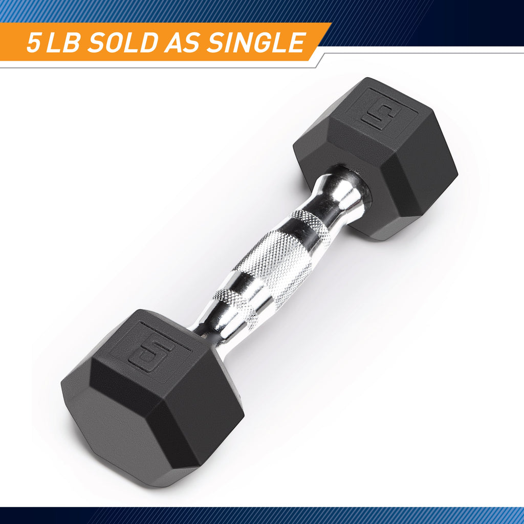 Marcy 5lb Rubber Hex Dumbbell| IBRH-005