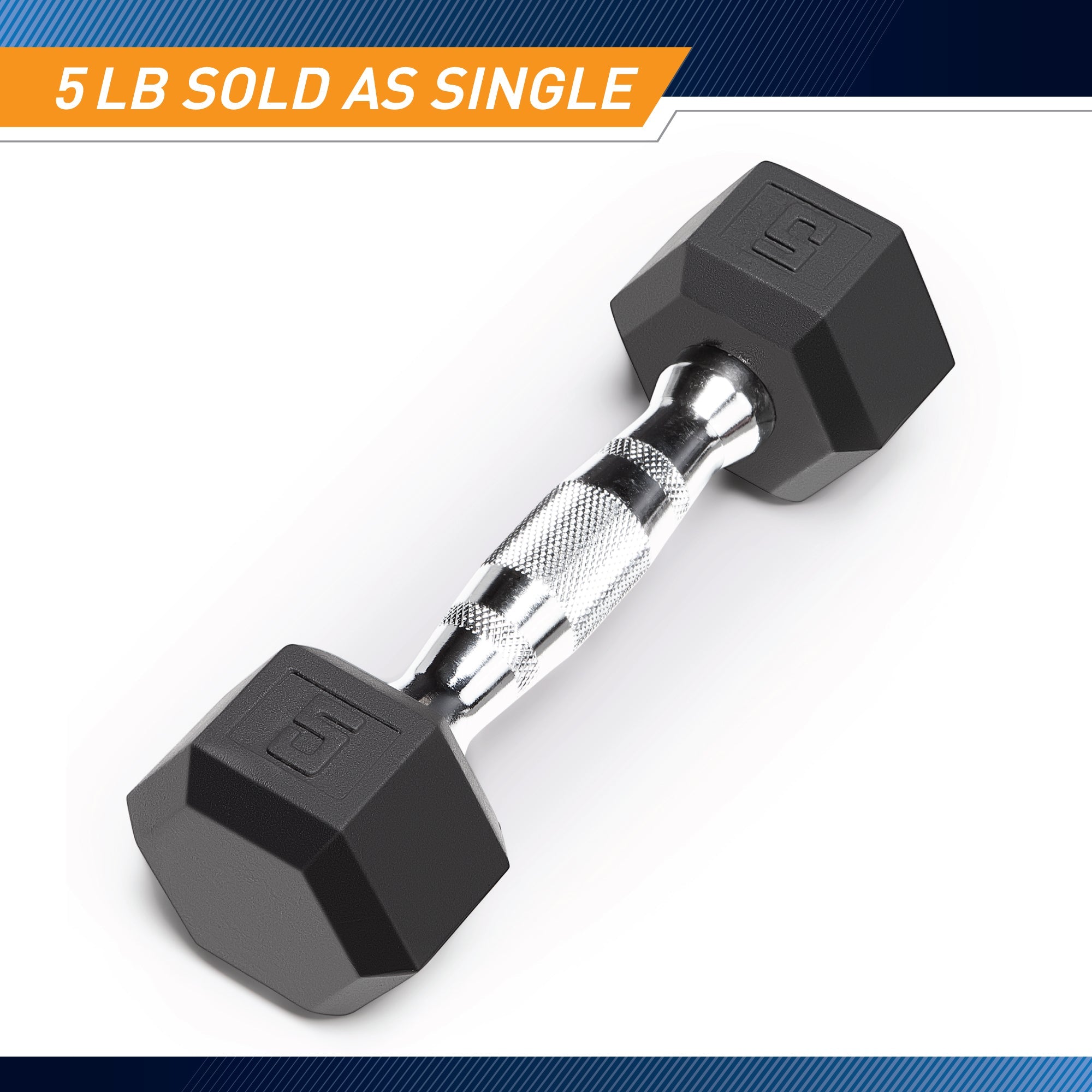 Marcy 5lb Rubber Hex Dumbbell| IBRH-005