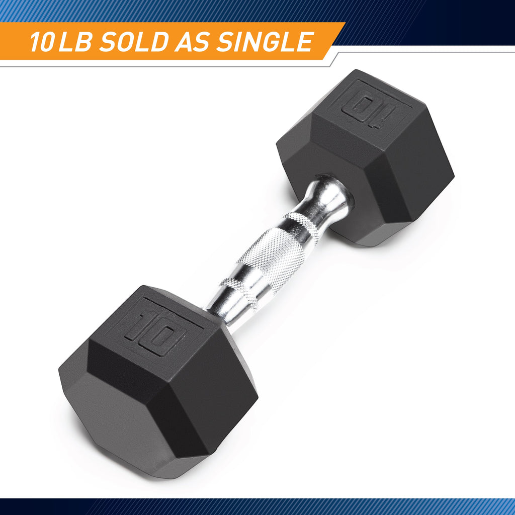Marcy 10lb Rubber Hex Dumbbell | IBRH-010