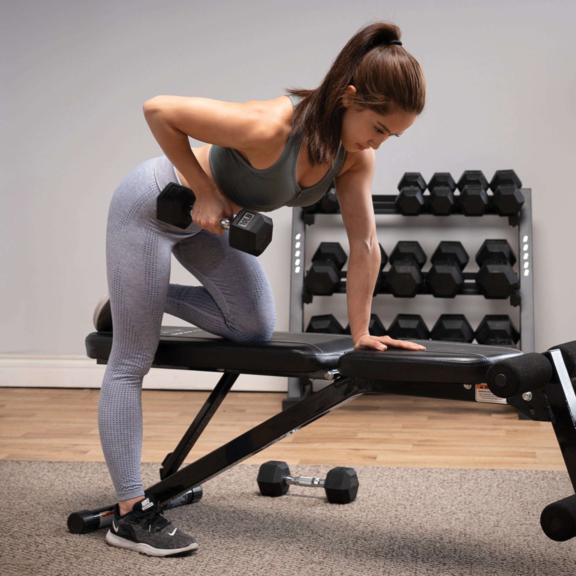 Marcy 10lb Rubber Hex Dumbbell | IBRH-010