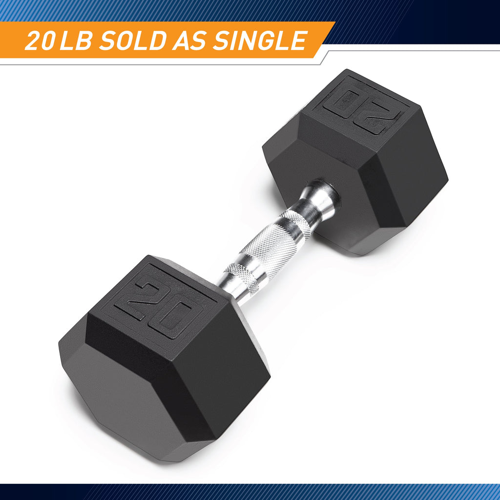 Marcy 20lb Rubber Hex Dumbbell | IBRH-020