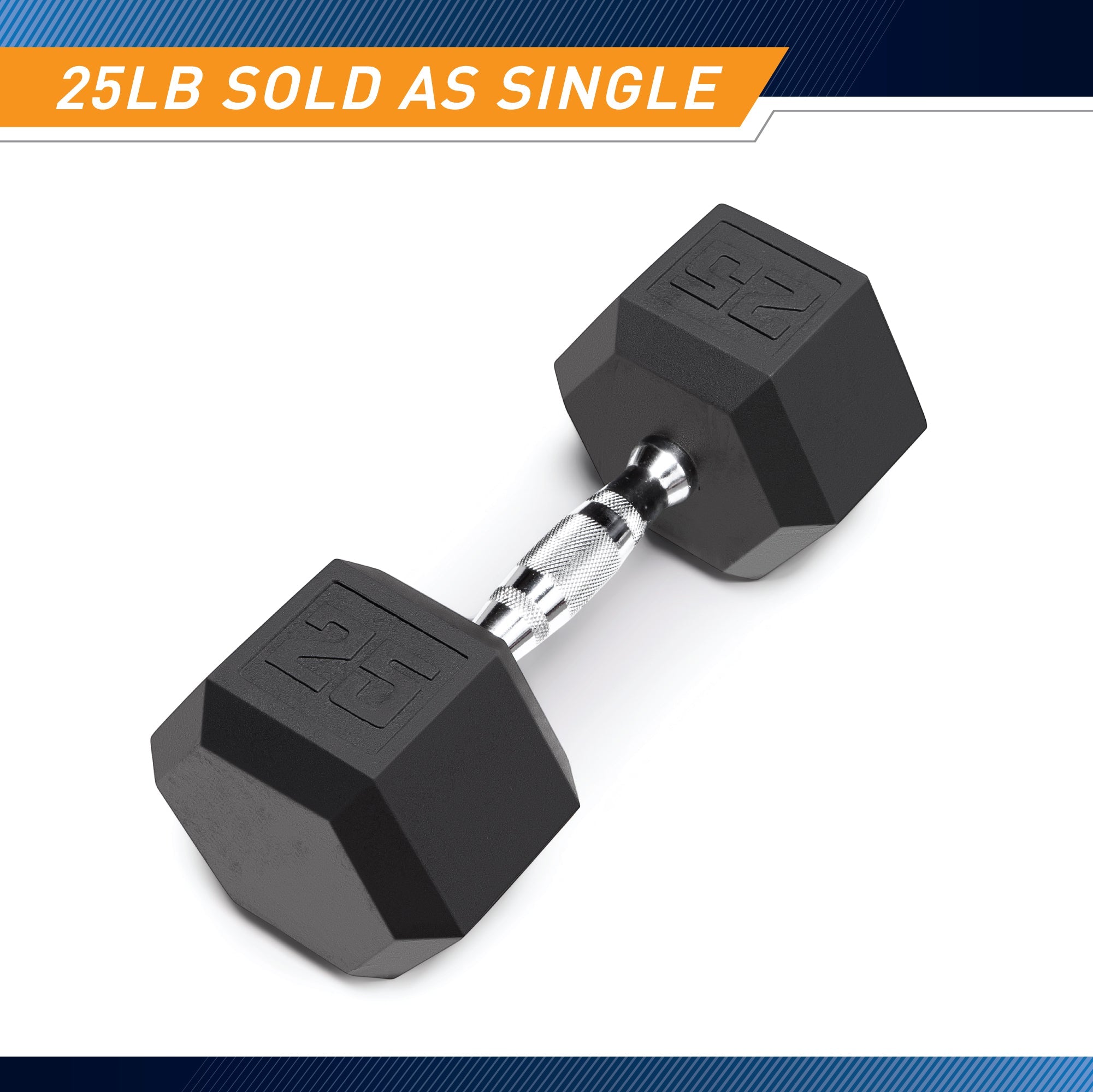 Marcy 25lb Rubber Hex Dumbbell | IBRH-025