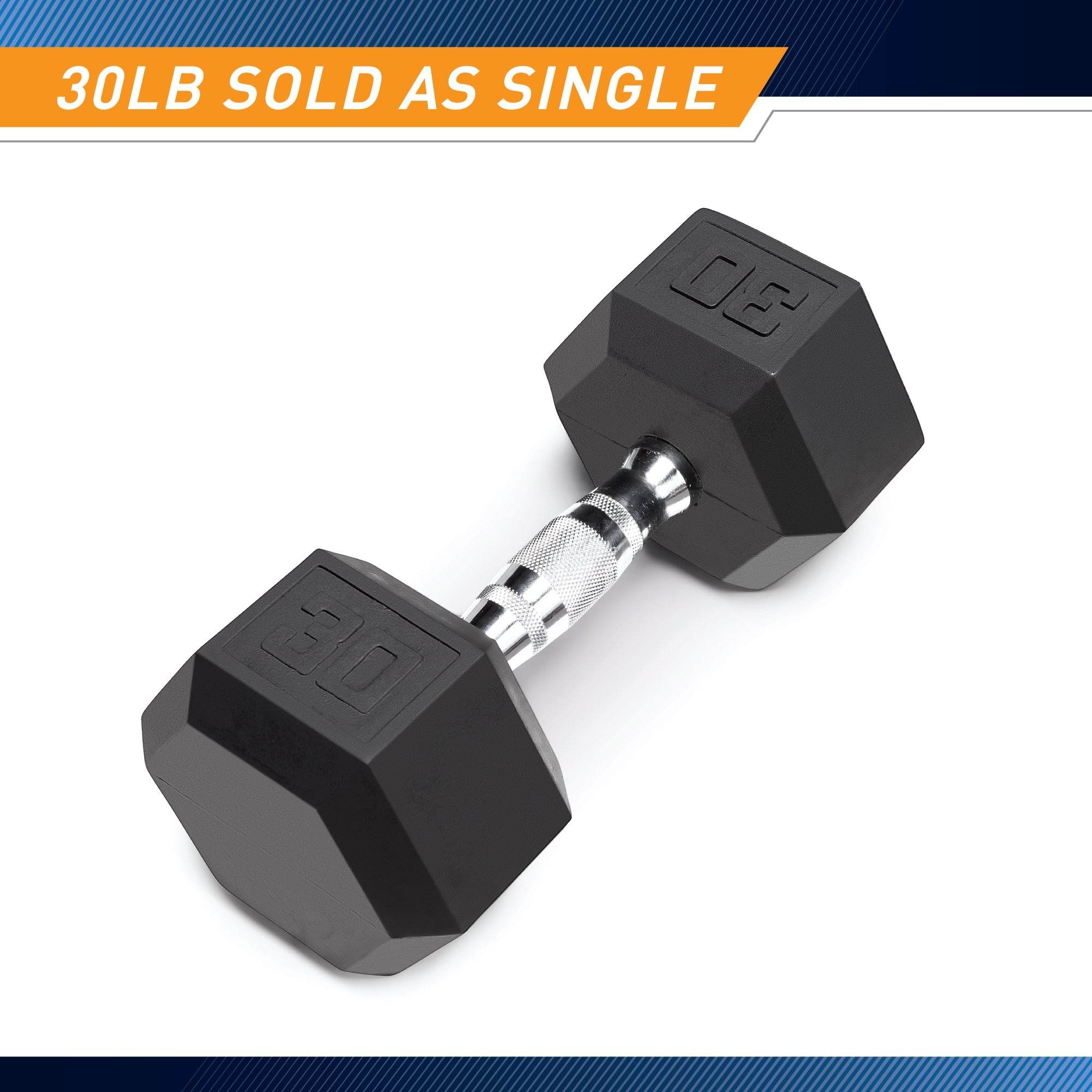 Marcy 30lb Rubber Hex Dumbbell | IBRH-030