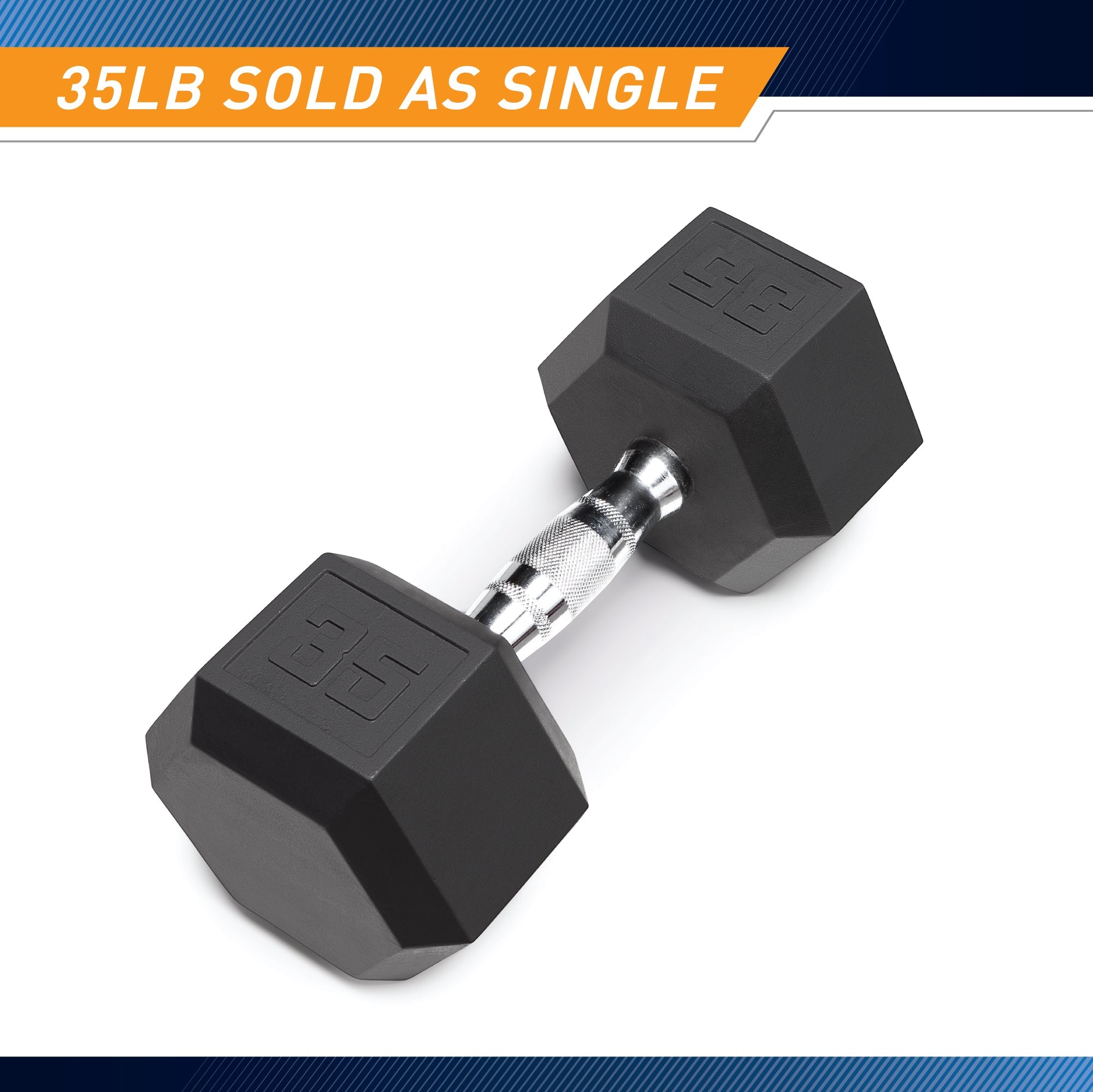 Marcy 35lb Rubber Hex Dumbbell | IBRH-035