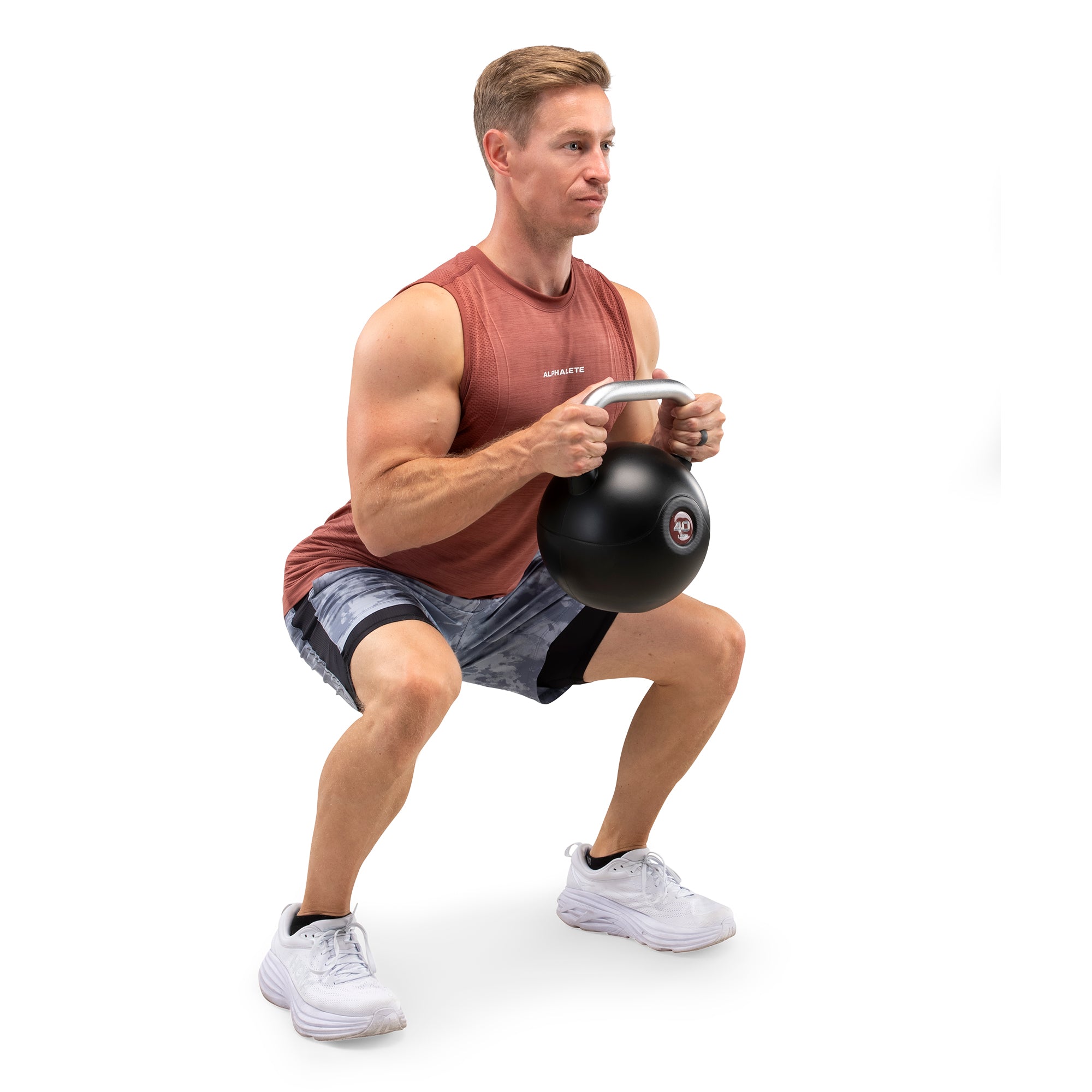 Marcy 40 lb. PU Kettlebell with Chrome Handle - Red |  MCKB-040-RED