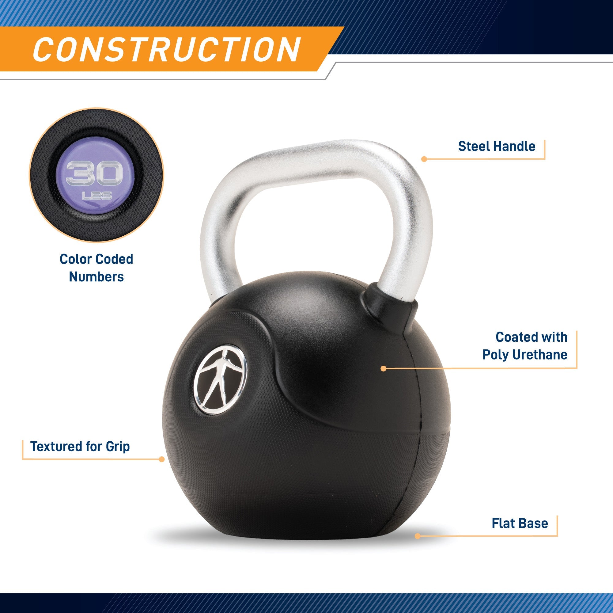 Marcy 15 lb. PU Kettlebell with Chrome Handle - Pink |  MCKB-015-PINK