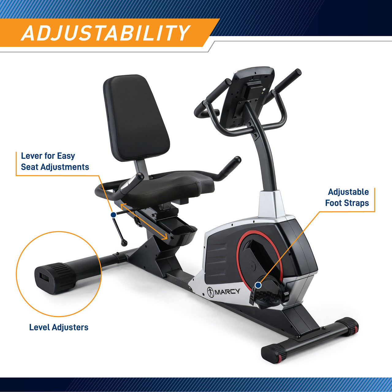 Regenerating Magnetic Recumbent Bike | Marcy ME-706