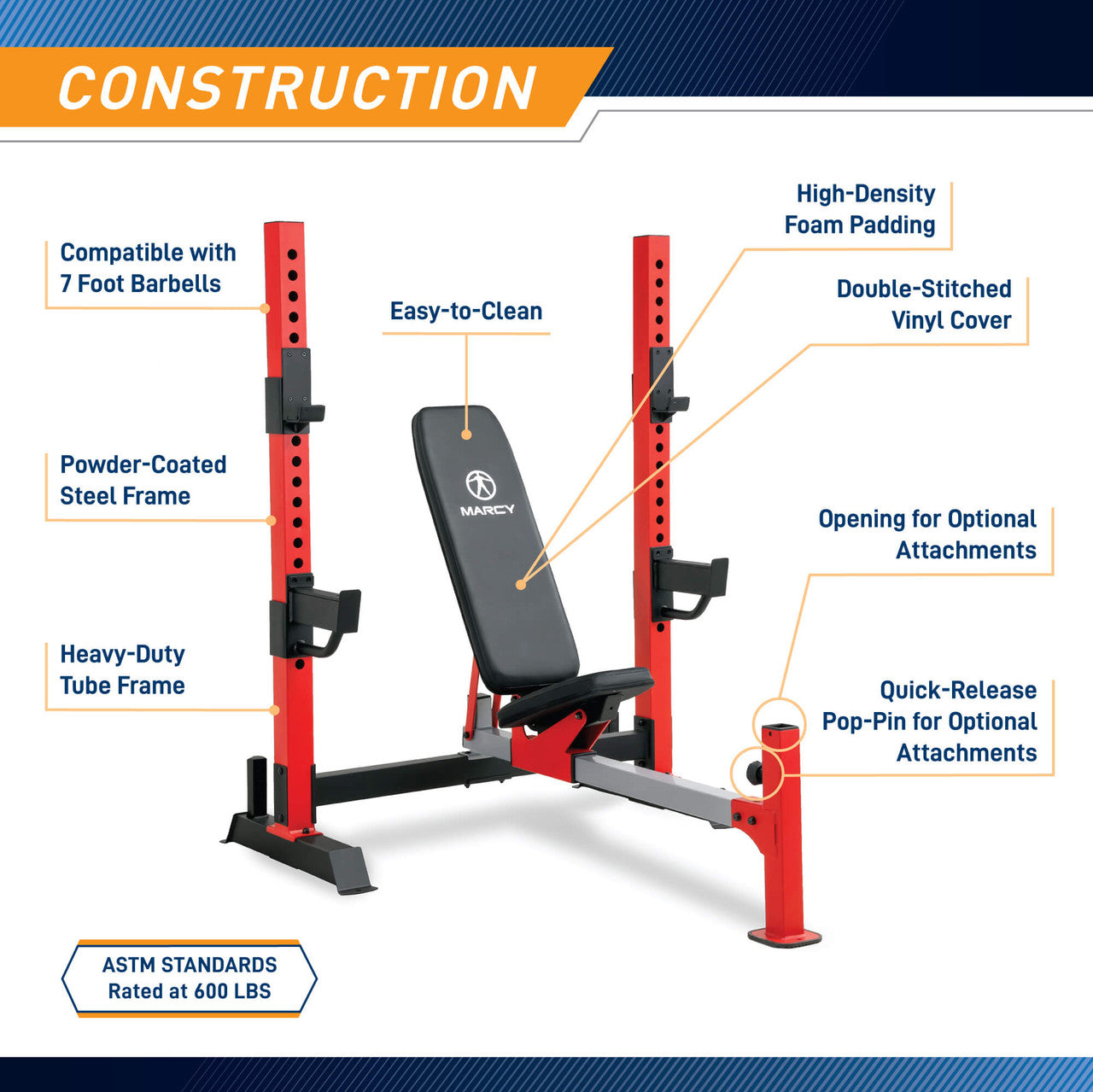 Marcy Olympic Bench| MWB-7096