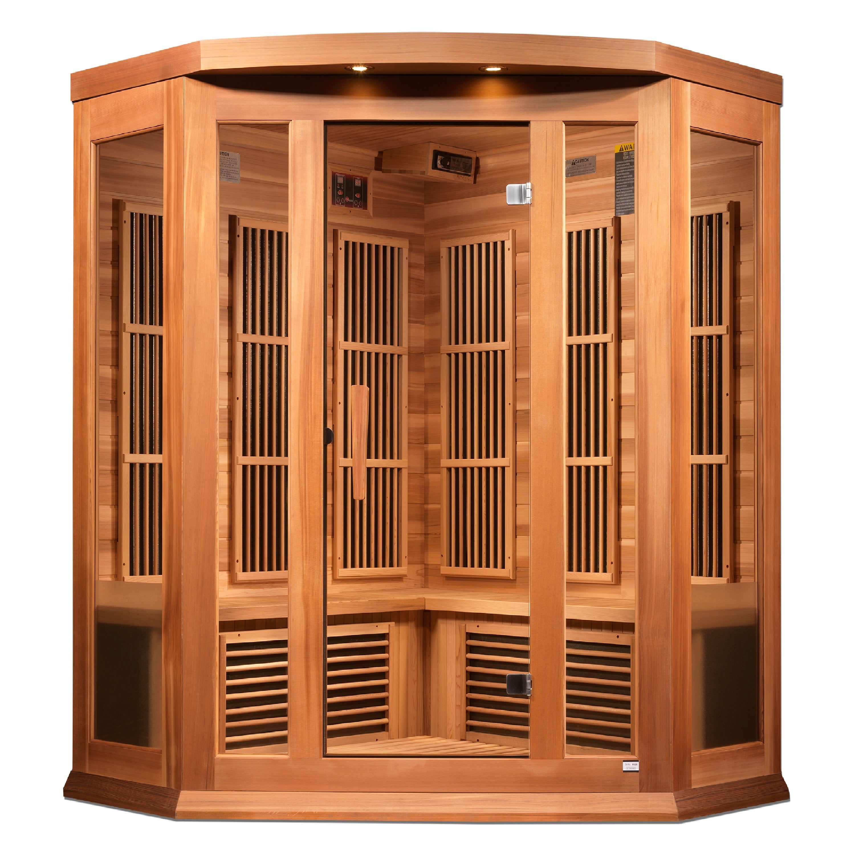 Maxxus "Avignon" 3 Person Corner Near Zero EMF FAR IR Sauna (MX-K356-01-ZF CED / MX-M356-01-ZF CED)