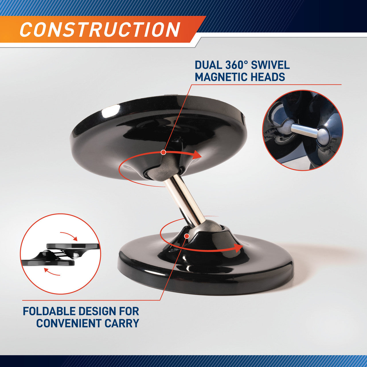 Magnetic Phone Mount with Dual Rotating Magnetic Heads | Marcy