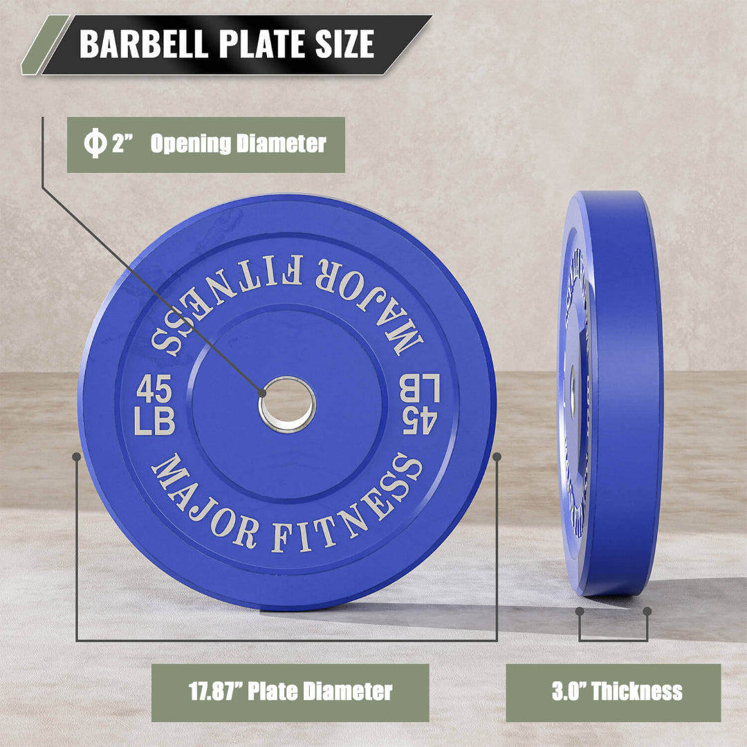 Major Fitness Low Bounce Bumper Plates Set