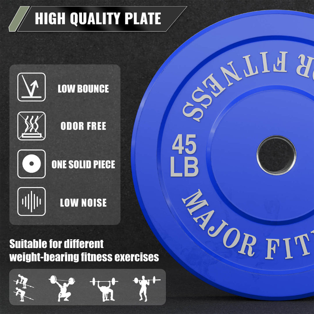 Major Fitness Low Bounce Bumper Plates Set